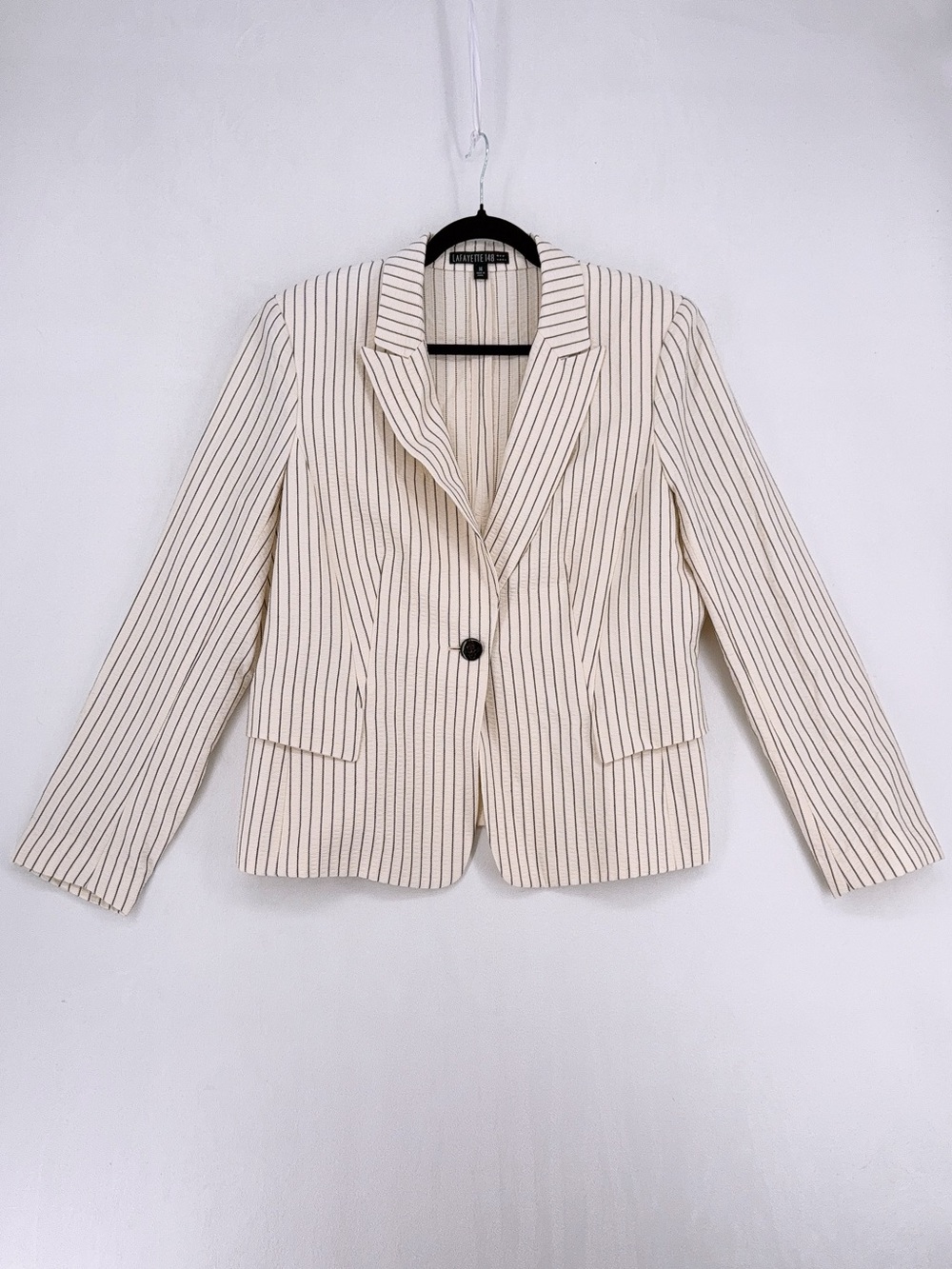 LAFAYETTE 148 NEW YORK Garrett Azure Seersucker silk/cotton blazer size 14